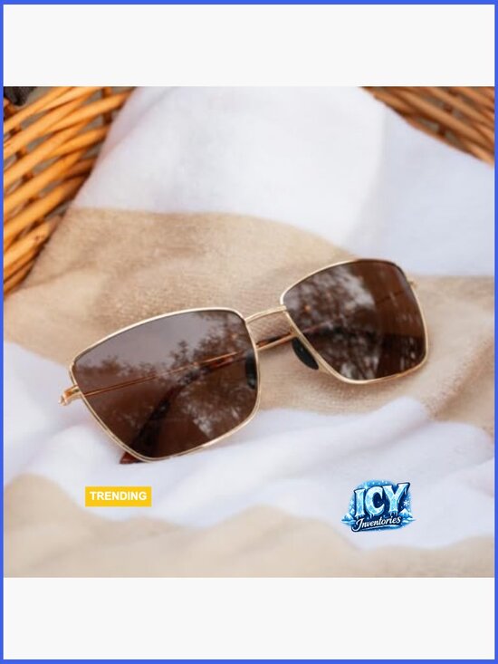 Oversized Metal Cat-Eye Sunglasses with Polarized Lenses main image 6